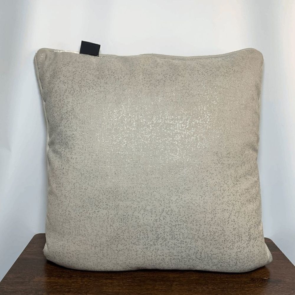 Bebe Silver Metallic Linen 18x18" Pillow - Picture 3 of 4